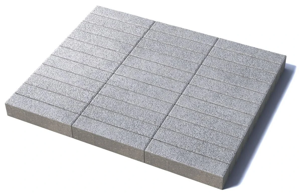 Тротуарная плитка Паркет 360х80х80 мм, гранит, белый