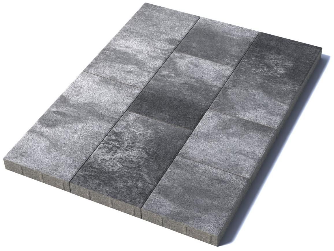 Тротуарная плитка Трио, 60 мм, гранит, Антрацит